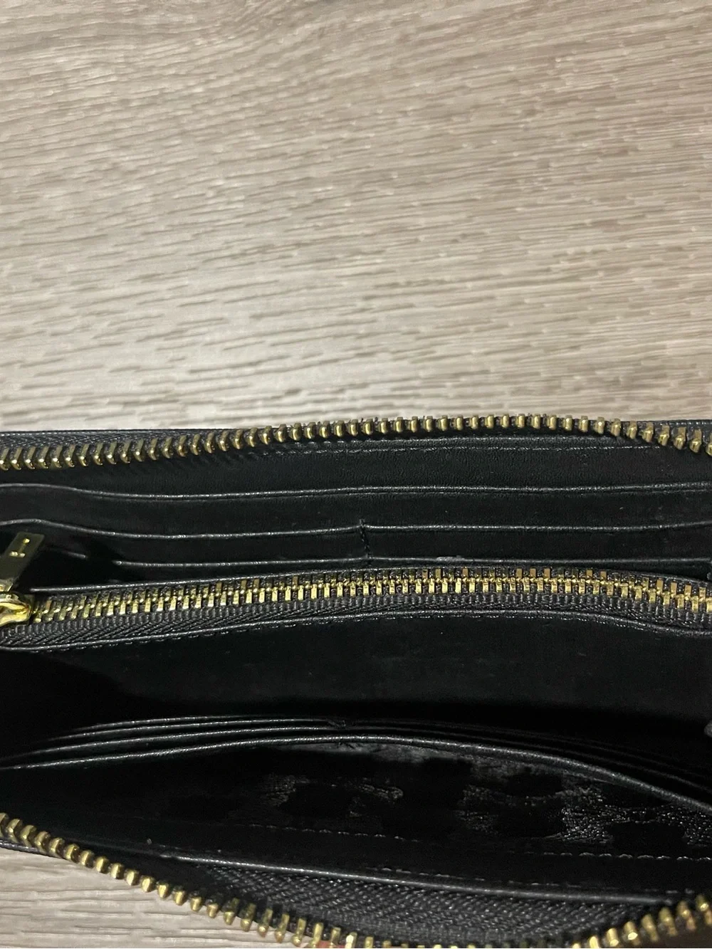 Ted Baker Navy Saffiano Zip Around Wallet with Gold Logo